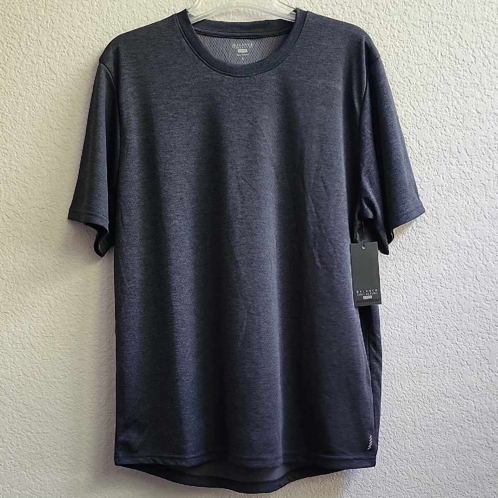 NWT Balance Collection For Men Base Tee Heather Black Active Short Sleeve Tee| L